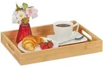 Relaxdays Tablett, Hellbraun, Holz, Holzwerkstoff, 40x5.5x30 cm, Tischkultur &