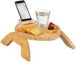 Relaxdays Sofatablett, Hellbraun, Holz, 30x12x30 cm, Wohnzimmer, Sofas & Couches