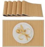 Relaxdays Tischset, Hellbraun, Holz, Textil, Rechteckig, 45x0.3x30 cm, Wohntextilien,