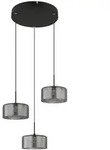 Globo Led-H&auml;ngeleuchte Fogsy, Klar, Schwarz, Metall, Kunststoff, Glas, F, 150...