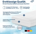 AM Qualit&auml;tsmatratzen Matratzenbezug, Wei&szlig;, Textil, Uni, Rechteckig, 180x200 cm,