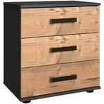 Mid.you Nachtschrank Wimex Stockholm, Graphit, Fichte, Kunststoff, 3 Schublade(n)
