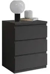 Mid.you Nachtschrank, Graphit, 3 Schublade(n) Schubladen, 45x61.4x38 cm,