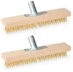Relaxdays 2Xdrahtbesen, Mehrfarbig, Holz, Metall, 30x10.5x6 cm, Gartenzubeh&ouml;r,