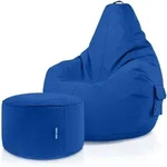 Green Bean Sitzsack, Blau, Textil, F&uuml;llung: Styroporkugeln, Oval, 70x90x80 cm,