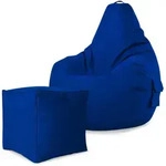 Green Bean Sitzsack, Blau, Textil, F&uuml;llung: Styroporkugeln, Oval, 70x90x80 cm,