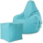 Green Bean Sitzsack, Hellblau, Textil, F&uuml;llung: Styroporkugeln, Oval, 70x90x80...