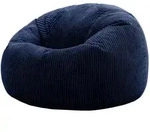 icon Sitzsack, Dunkelblau, Textil, 200 L, 1-Sitzer, Rund, 85x50x85 cm, Hergestellt in
