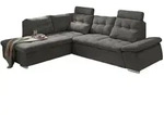 ed exciting design Ecksofa, Grau, Textil, Mode, 4-Sitzer, Ottomane links,L-Form,