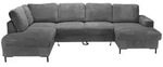 Carryhome Wohnlandschaft, Dunkelgrau, Metall, 5-Sitzer, F&uuml;llung: Schaumstoffflocken,