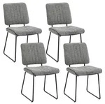 Mid.you Stuhl-Set, Grau, Metall, Textil, Kufe, 45x83x61 cm, Stoffauswahl, Esszimmer,