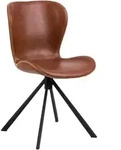 Mid.you Stuhl, Braun, Metall, Kunststoff, Lederlook, eckig, 46.5x81x53 cm,