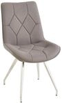Novel Stuhl, Grau, Edelstahl, Metall, Textil, Rundrohr, 51x89x66 cm, Esszimmer,