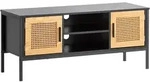 Livetastic Lowboard, Schwarz, Metall, Wiener Geflecht, 110 cm, stehend, Wohnzimmer,