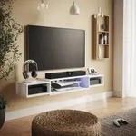 Vicco Tv-Schrank, Wei&szlig;, Holzwerkstoff, 3 F&auml;cher, Rechteckig, 139.7x20.3x29 cm,