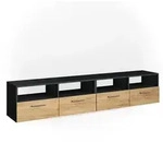 Vicco Lowboard, Anthrazit, Holzwerkstoff, 8 F&auml;cher, 4 Schubladen, Rechteckig,
