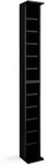 Vicco Cd-Regal, Schwarz, Holzwerkstoff, 12 F&auml;cher, Rechteckig, 21x183.6x20 cm,