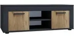 Mid.you Lowboard Usilo, Anthrazit, Honigeiche, Kunststoff, 1 F&auml;cher, 102x37x45 cm,