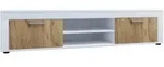 Mid.you Lowboard Usilo, Wei&szlig;, Honigeiche, Kunststoff, 1 F&auml;cher, 160x37x45 cm,