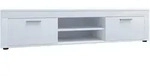 Mid.you Lowboard Usilo, Wei&szlig;, Kunststoff, 1 F&auml;cher, 160x37x45 cm, stehend,