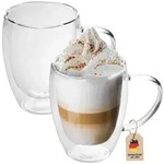 Intirilife Kaffeeglas, Transparent, Glas, 0.25 L, doppelwandig, Essen & Trinken,
