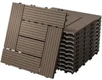 ECD-Germany Terrassenfliese, Dunkelbraun, Holzwerkstoff, wetterfest-Zonen,