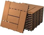 ECD-Germany Terrassenfliese, Hellbraun, Holzwerkstoff, wetterfest-Zonen,...