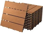ECD-Germany Terrassenfliese, Hellbraun, Holzwerkstoff, wetterfest-Zonen, Quadratisch,