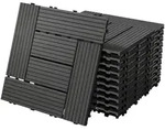 ECD-Germany Terrassenfliese, Anthrazit, Holzwerkstoff, wetterfest-Zonen, Quadratisch,