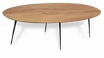 Mid.you Couchtisch, Natur, Schwarz, Holz, Metall, Akazie, massiv, oval, konisch,