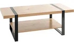 Couchtisch, Schwarz, Eiche, Metall, Holzwerkstoff, rechteckig, Kufe, Flachrohr,