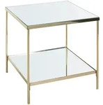 Beistelltisch, Messing, Metall, Glas, quadratisch, Rundrohr, 45x46x45 cm,...