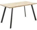 Carryhome Esstisch, Schwarz, Wildeiche, Holz, Eiche, massiv, rechteckig, eckig,