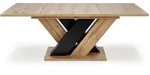 designimpex Esstisch, Schwarz, Eiche Artisan, Holzwerkstoff, 160x76x90 cm, Esszimmer,