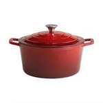 Schmortopf 5 Stars, Creme, Rot, Metall, 6 L, rund, 28x13x28 cm, Kochen, T&ouml;pfe,