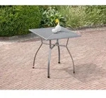 Gardenson Gartentisch, Grau, Metall, quadratisch, rund, 70x74x70 cm, UV-best&auml;ndig,