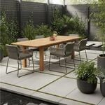 Gardenson Gartentisch, Natur, Holz, Eukalyptusholz, Hartholz, rechteckig, eckig,