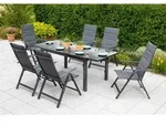 Gardenson Gartentisch, Braun, Graphit, Metall, rechteckig, eckig, 90x75x140-200 cm,