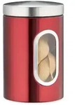 Relaxdays Vorratsdose, Rot, Metall, 11x17x11 cm, K&uuml;chenzubeh&ouml;r, Vorratsbeh&auml;lter,