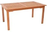 Gardenson Gartentisch Lima, Natur, Holz, Eukalyptusholz, vollmassiv, rechteckig,