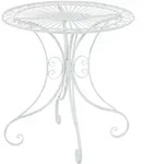 CLP Gartentisch, Wei&szlig;, Metall, 70x73x70 cm, Gartenm&ouml;bel, Gartentische, Gartentische