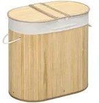 Homcom W&auml;schekorb, Natur, Naturmaterialien, 37x60.5x62.5 cm, Ordnen & Aufbewahren,