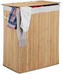 Relaxdays W&auml;schekorb, Hellbraun, Holz, Textil, 55x63x35 cm, Ordnen & Aufbewahren,