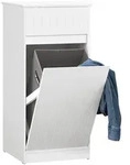 SoBuy W&auml;scheschrank, Wei&szlig;, Holzwerkstoff, 40x86x39 cm, Badezimmer,