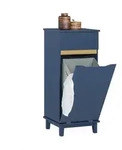 SoBuy W&auml;scheschrank, Blau, Holzwerkstoff, Holz, 40x96x40 cm, Badezimmer,