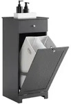 SoBuy W&auml;scheschrank, Grau, Holzwerkstoff, 40x90x38 cm, Badezimmer,