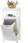 SoBuy W&auml;scheschrank, Wei&szlig;, Holzwerkstoff, 42x90x30 cm, Badezimmer,
