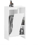 SoBuy W&auml;scheschrank, Wei&szlig;, Holzwerkstoff, 50x86x30 cm, Ordnen & Aufbewahren,