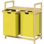 Ml-Design W&auml;schekorb, Gelb, Holz, Rechteckig, 33x73x63 cm, Ordnen &...