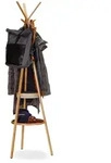 Relaxdays Garderobe, Hellbraun, Holz, Textil, 50x171x50 cm, Garderobe,